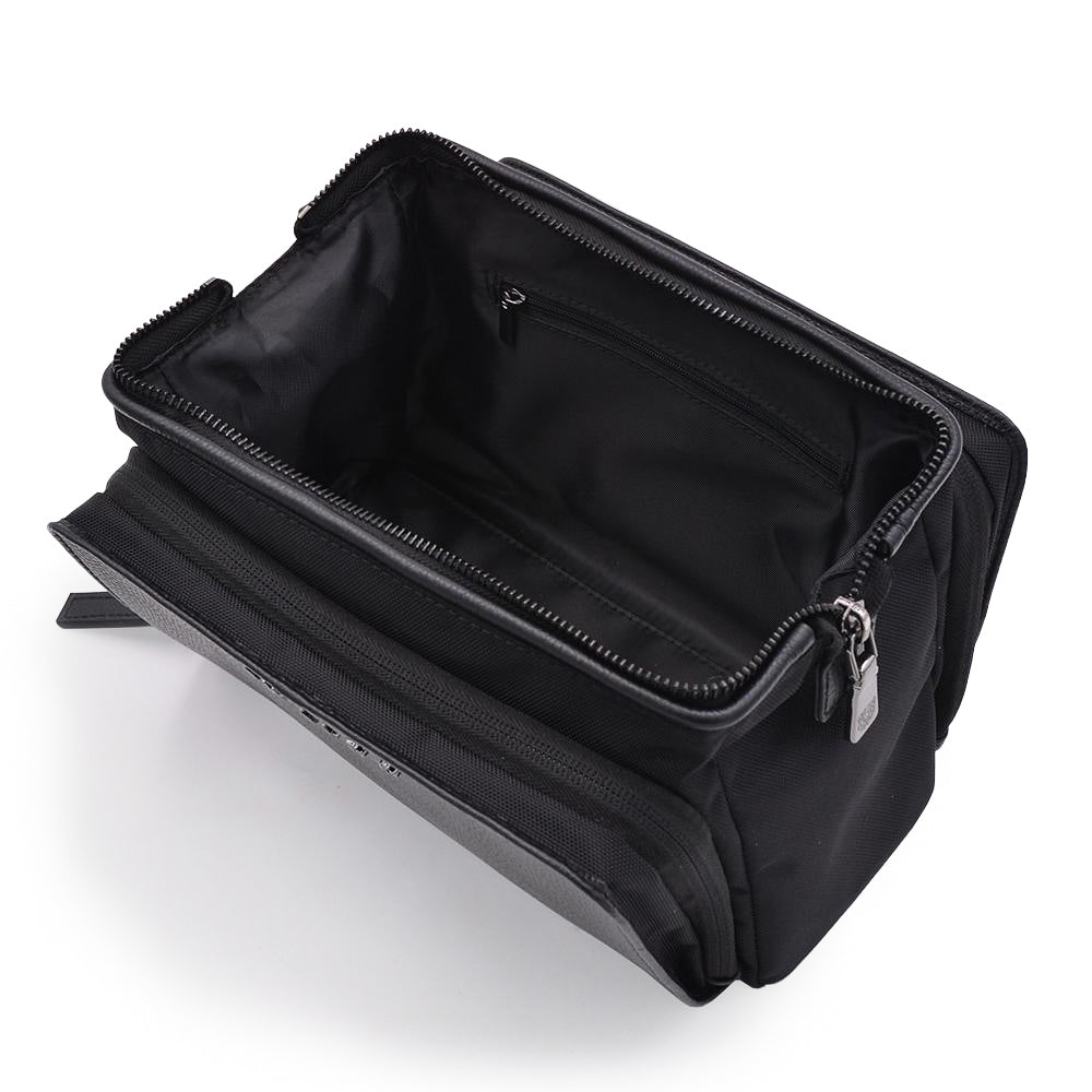 Leder Kulturbeutel "ERYAN" Schwarz